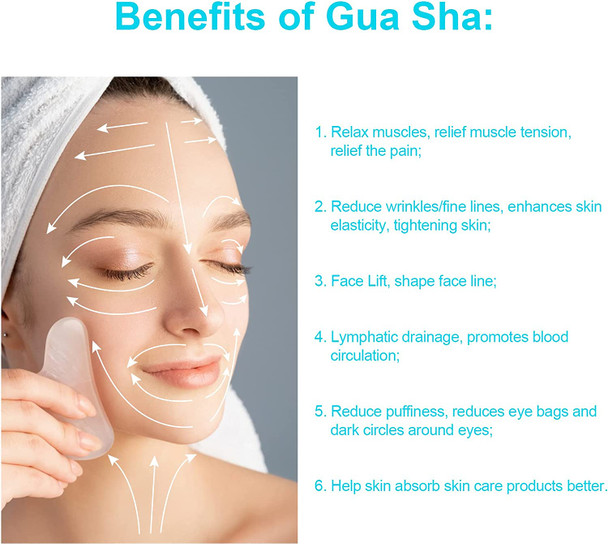 Natural Jade Stone Gua Sha Tool Set Gua Sha Massage Facial Tool Set with Oil Bottles Gua Sha Board for Face Eyes Body Skin Care Tool Reduce Wrinkles Lymphatic Drainage Face Lift GreenWhite