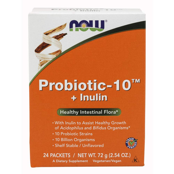 Now Foods Probiotic-10 Drink Sticks, 24-Count