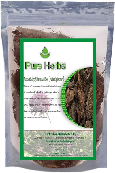 Pure Herbs Jatamansi Nardostachys jatamansi Indian Spikenard Root 100gm