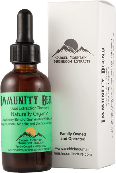 Immunity Blend Extract Organic Mushrooms to Support Immune Health and Promote Energy Daily Immune Support with Turkey Tail Reishi Maitake  Lions Mane  Naturally Vegan 2 OZ 60 Servings