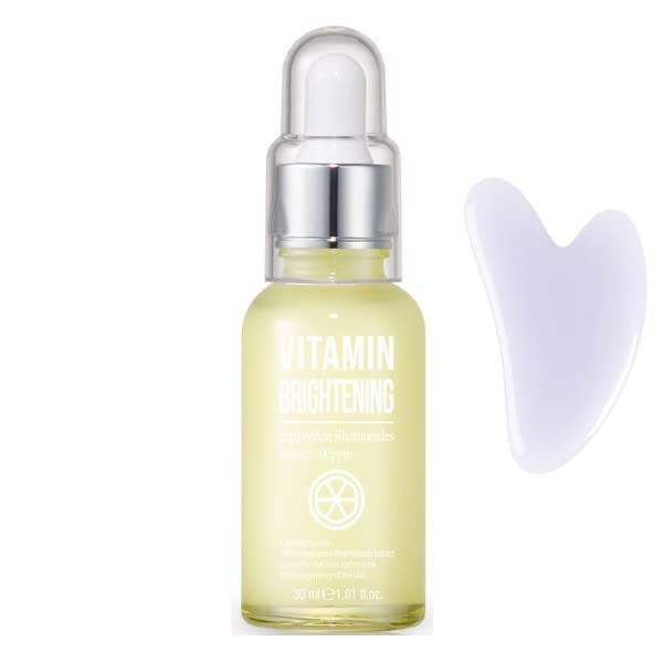 VITAMIN BRIGHTENING AMPOULE Hippophae Rhamnoides Brightening Ampoule Extract Essential Oils Serum Beeswax Gua Sha Scraper Face Massage