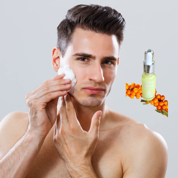 VITAMIN BRIGHTENING AMPOULE Hippophae Rhamnoides Brightening Ampoule Extract Essential Oils Serum Beeswax Gua Sha Scraper Face Massage