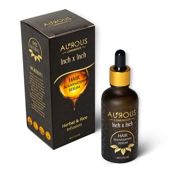 Aurous Luminous Inch x Inch Herbal  Rice Infusion Hair Rejuvenation Serum Supports Mens Hair Growth and Womens Hair Growth Thinning Hair  Hair Loss