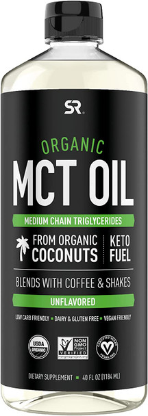 Sports Research Keto MCT Oil from Organic Coconuts Fatty Acid Fuel for Body  Brain Dual Ingredient C8 and C10 MCTs Perfect in Coffee Tea  More NonGMO  Vegan Unflavored 40 Oz