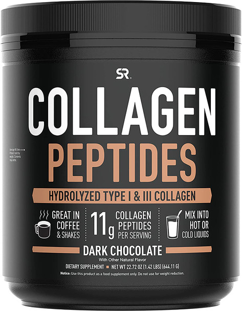 Sports Research Collagen Powder Supplement Vital for Healthy Joints Bones  Nails Hydrolyzed Protein Peptides Great Keto Friendly Nutrition for Men  Women Chocolate 22.72 Oz