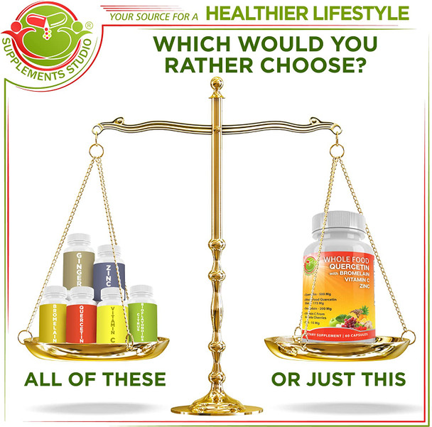 Daily Immune Booster Bundle Quercetin with Bromelain Supplement Bundle Up with Liposomal Vitamin C Liquid Gel 1100mg for Day to Day Immune Booster and Overall Health Support