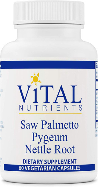 Vital Nutrients Saw Palmetto/Pygeum/Nettle Root Supports Healthy Prostate Function 60 Vegetarian Capsules per Bottle