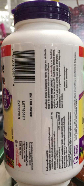 2 bottles x Webber Naturals Glucosamine Chondroitin with vitamin D3 extra strength 500/400 mg Premium Formula 300 capsules