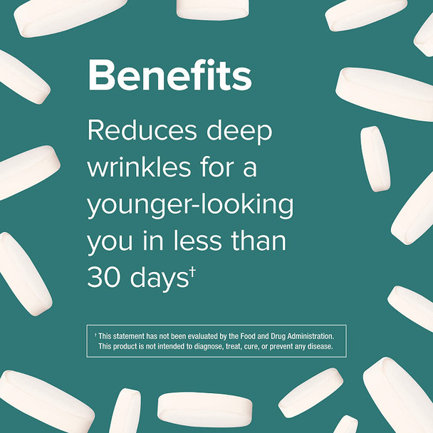 Webber Naturals Collagen30 AntiWrinkle 2500mg of Bioactive Collagen Peptides Per Serving 180 Tablets Helps Reduce Deep Wrinkles Fine Lines  Stimulates Skin Cells Non GMO Dairy  Gluten