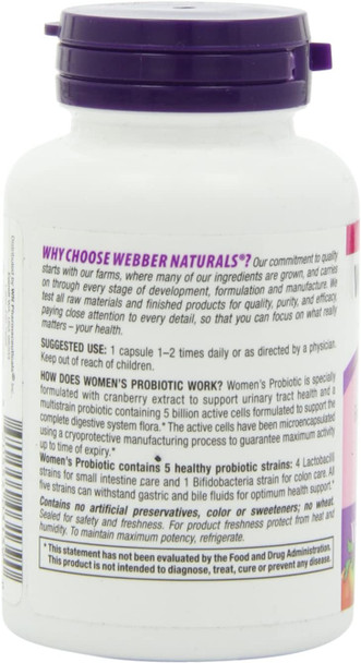 Webber Naturals Womens Probiotic Capsules 45 Count