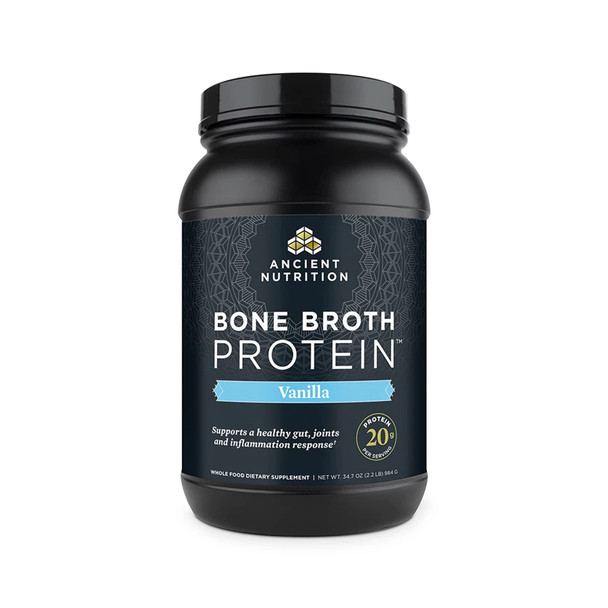 Ancient Nutrition Bone Broth Protein Powder, Vanilla Flavor, 40 Servings Size