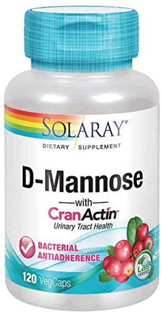 D-Mannose with CranActin Solaray 120 VCaps, Pack of 2