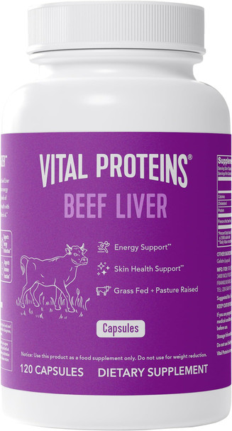 Vital Proteins, Beef Liver 750mg Capsules - 120 Vital Proteins, Beef Liver 750mg Capsules - 120