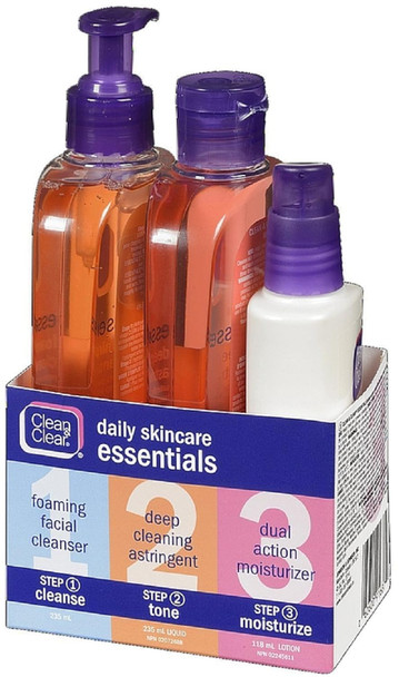 Clean & Clear Daily Skincare Essentials 3 Ea