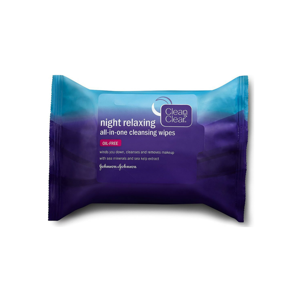 Clean & Clear Night Relaxing All-In-One Cleansing Wipes, 25 ea