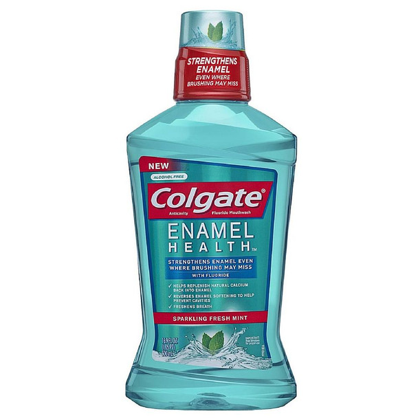 Colgate Enamel Health Anticavity Fluoride Mouthwash, Sparkling Fresh Mint 16.90 oz