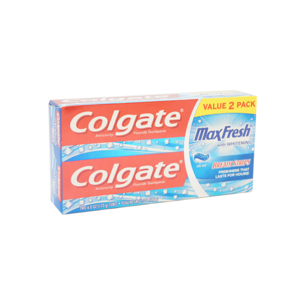 Colgate Maxfresh Fluoride Toothpaste 6 Oz, Twin Pack, Cool Mint 2 Ea