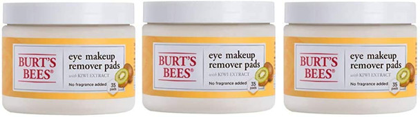 Burt's Bees Eye Makeup Remover Pads, 35 Count, Pack of 3