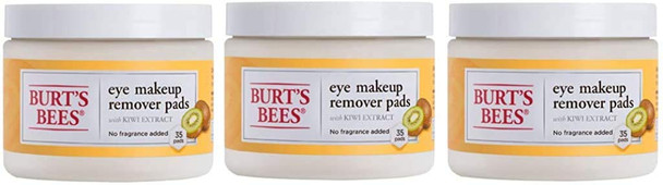 Burt's Bees Eye Makeup Remover Pads, 35 Count, Pack of 3