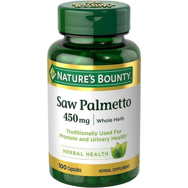 Nature's Bounty Saw Palmetto 450 mg 100 Capsules (Pack of 3)