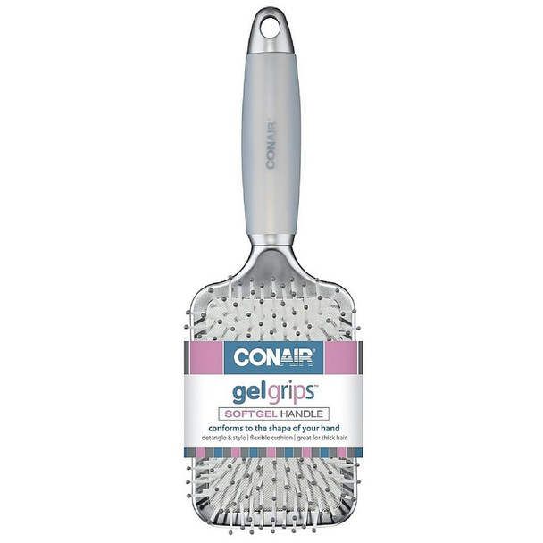 Conair Gel Grips Soft Gel Handle Paddle Brush, Colors May Vary 1 ea