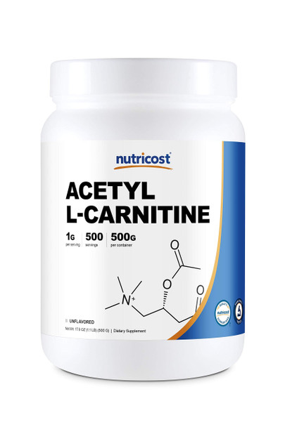 Nutricost Acetyl L-Carnitine (ALCAR) 500 Grams - 1000mg Per Serving - High Quality Pure Acetyl L-Carnitine Powder