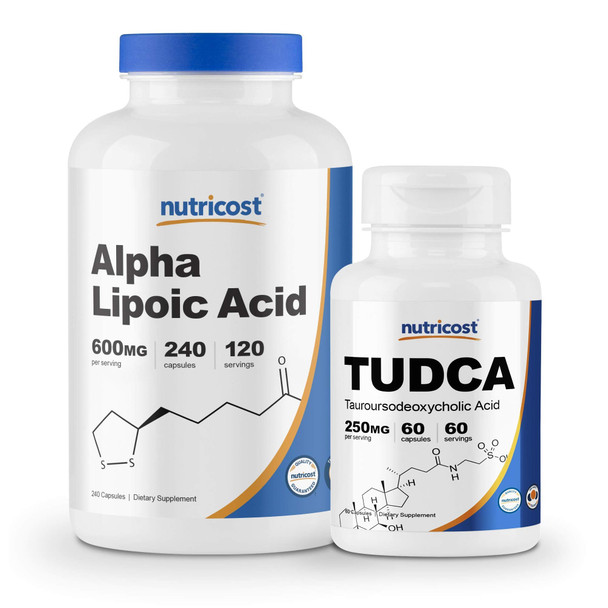 Nutricost Alpha Lipoic Acid 600Mg, 240 Caps & Nutricost Tudca 250Mg, 60 Capsules