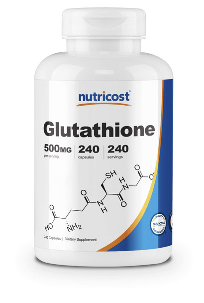 Nutricost Glutathione Capsules 500mg, 240 Capsules - Gluten Free, Non-GMO