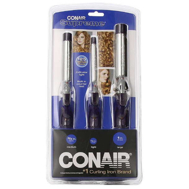 Conair Supreme Curling Iron, Combo Pack: 1/2 inch, 3/4 inch, 1 inch 1 ea