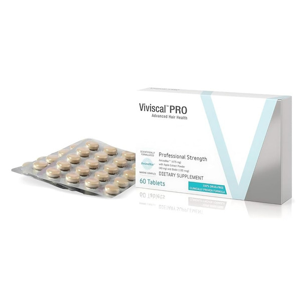 Viviscal PRO Hair Growth Supplement for Men & Women Supports Thinning Hair Promotes Thickness & Fullness with Marine Complex Iron Zinc & Vitamin C 60 Tablets