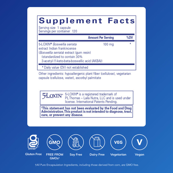 Pure Encapsulations  Boswellia AKBA  Hypoallergenic Support for Immune Joint Gastrointestinal and Cell Health  120 Capsules