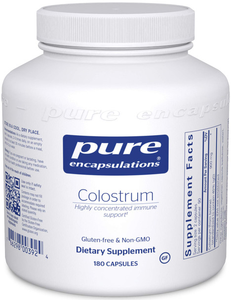 Pure Encapsulations - Colostrum - 40% Igg Highly Concentrated Immune Support - 180 Capsules