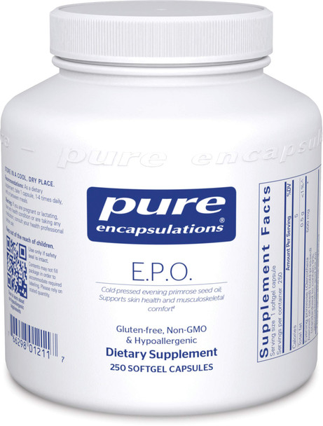 Pure Encapsulations - E.P.O. (Evening Primrose Oil) - Hypoallergenic Dietary Supplement Containing 9% GLA - 250 Softgel Capsules