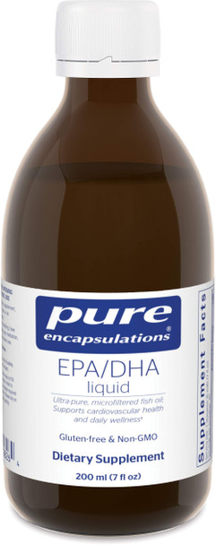 Pure Encapsulations - EPA/DHA Liquid - Ultra-Pure, Molecularly Distilled Fish Oil Liquid - 7 fl. oz. - Lemon Flavor