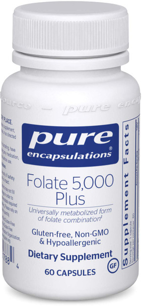 Pure Encapsulations - Folate 5,000 Plus - Activated Folate, Vitamin B12 and B6 Combination - 60 Capsules