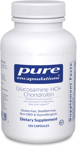 Pure Encapsulations - Glucosamine HCl Chondroitin - Hypoallergenic Dual-Strength Support for Healthy Joint Motility and Function - 120 Capsules
