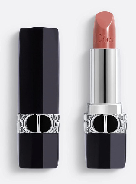 Dior Rouge 100 Nude Pink Satin Finish Lipstick Lip Balm .12oz / 3.5g Full Size