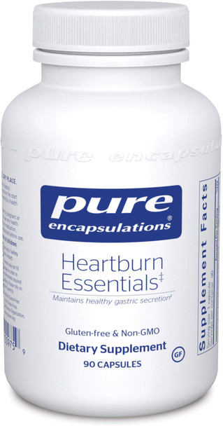 Pure Encapsulations - Heartburn Essentials - Dietary Supplement Helps Decrease Occurrences of Occasional Heartburn and Indigestion - 90 Capsules