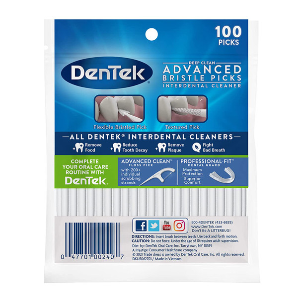 DenTek Deep Clean Bristle Picks  Removes Food  Plaque  100 Count