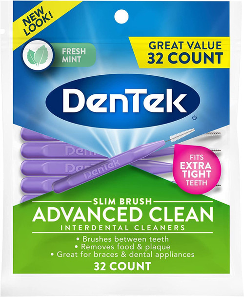 DenTek Slim Brush Interdental Cleansers Extra Tight Mouthwash Blast32 ea by DenTek