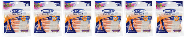 DenTek Easy Brush Interdental Cleaners  Brushes Between Teeth  Standard  Mint Flavor  10 Count Pack of 6