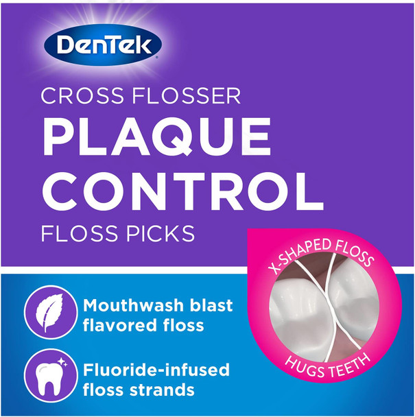 DenTek Cross Flosser Plaque Control Floss Picks XShaped Floss 75 Count