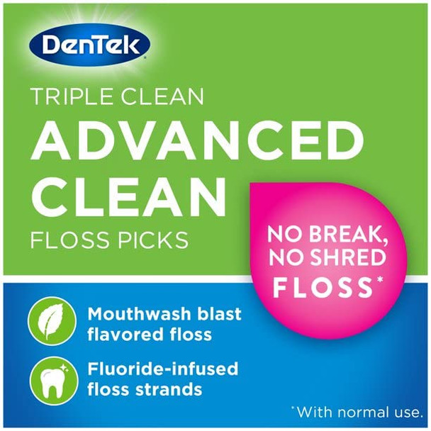 Dentek Triple Cln Floss Size 150ct Dentek Triple Clean Floss Picks 150ct