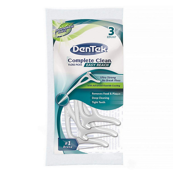 DenTek Complete Clean Floss Picks  Pack of 144  3 Count Travel  Trial Size
