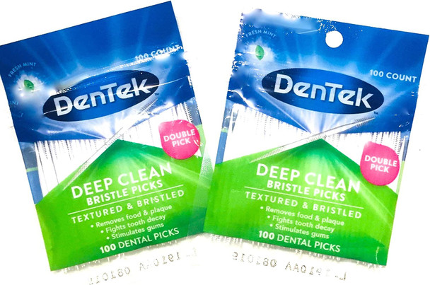 DenTek Deep Clean Bristle Picks Two Packs of 100 Each