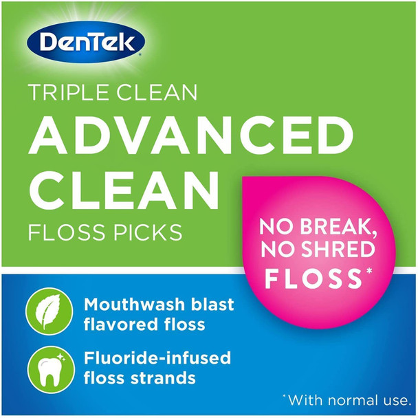 Dentek Triple Clean Floss Picks 150 Count Pack of 3