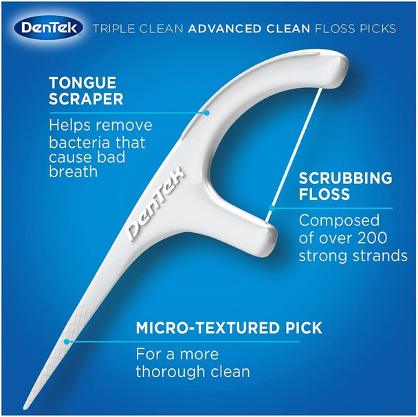 Dentek Triple Clean Floss Picks 150 Count Pack of 3