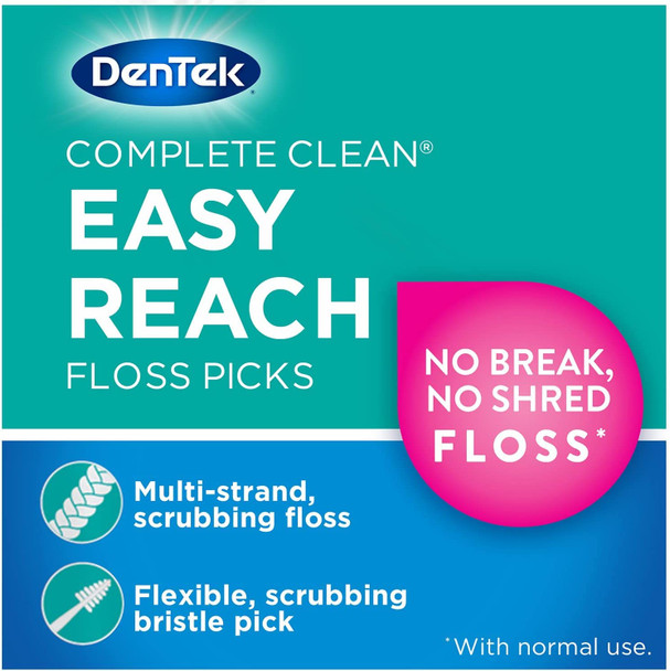 DenTek Complete Clean  Fresh Mint  Easy Reach Angled Floss Picks  No Break  No Shred Floss  75 Each  Pack of 7