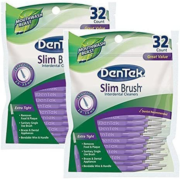 DenTek  Slim Brush Interdental Cleaners  32PK  Pack of 2 by DenTek