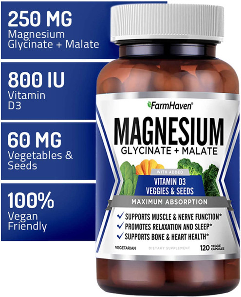 FarmHaven Apple Cider Vinegar Capsules with Ginger  Magnesium Glycinate  Malate Complex w/ Vitamin D3  Milk Thistle Capsules